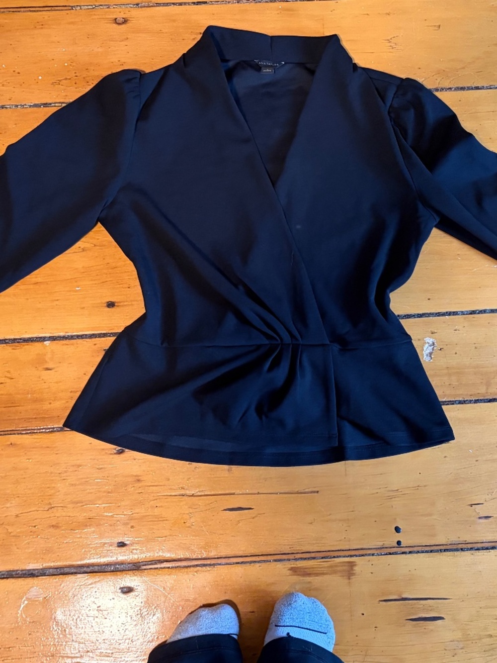 Ann Taylor Black Long Sleeve Blouse